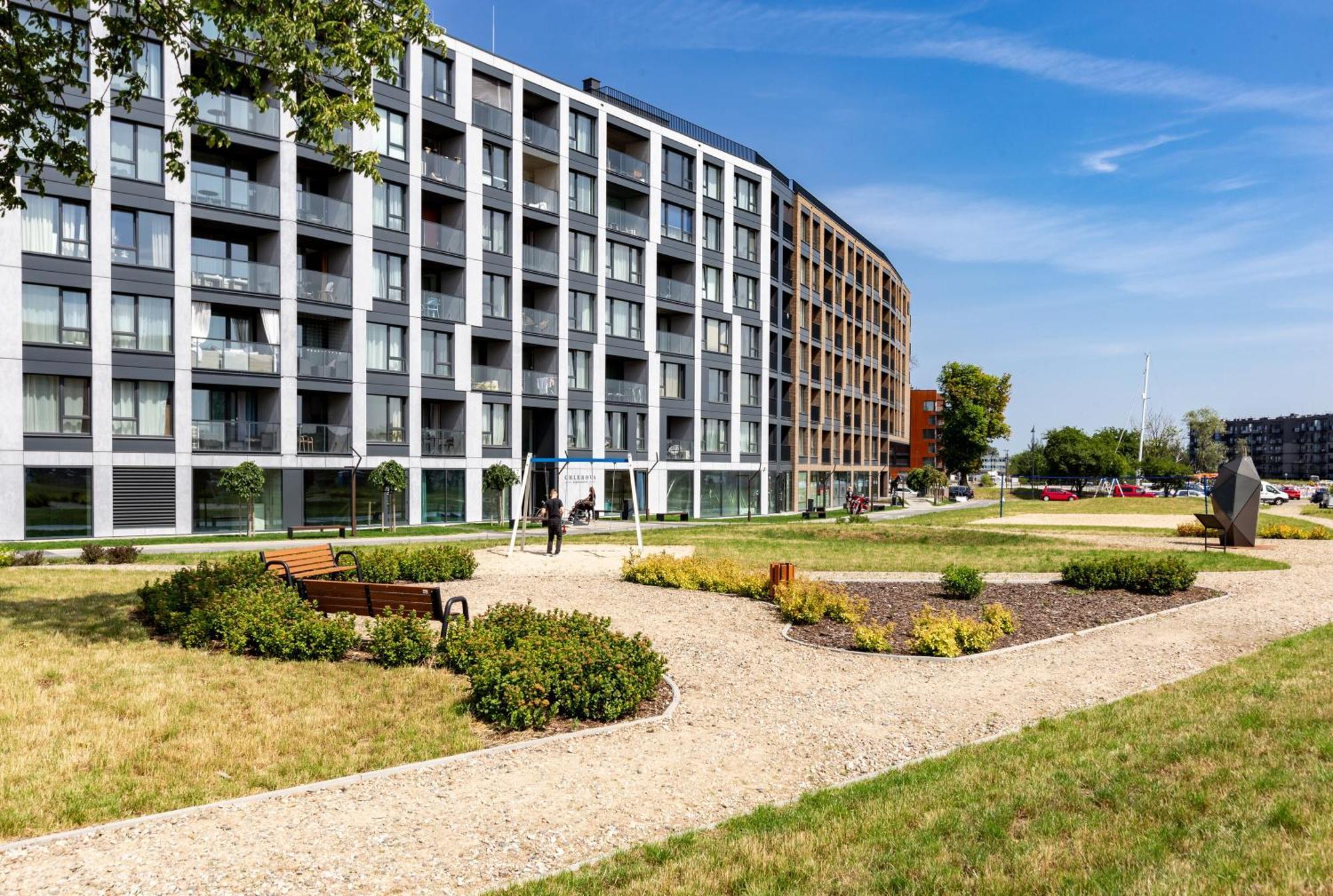 Chlebova - Riverside View Terrace, Free Parking, Gym & Kidsplay By Downtown Apartments Gdańsk Eksteriør billede